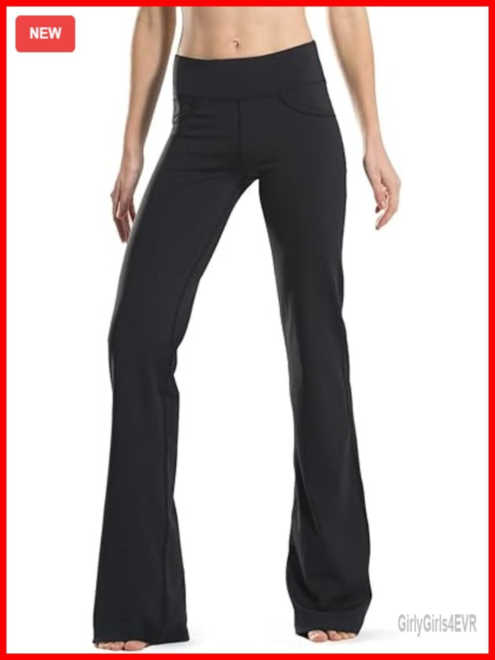 Bootcut Yoga Flared Dress Pants with Pockets Mid Rise 4-Way Stretch